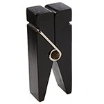 American Metalcraft CPCHB Wood Clothespin Menu Holder - Black