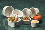 American Metalcraft CRMK4 Fluted Ramekin w/ 4-oz Capacity, Ceramic/White