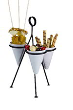 American Metalcraft CSD3 Cone Stand w/ 3-Cone Capacity, Black/Wrought Iron