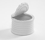 American Metalcraft CTC1 1-oz Mini Tin Can with Lid - White Ceramic