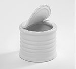 American Metalcraft CTC5 7-oz Mini Tin Can with Lid - White Ceramic