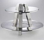 American Metalcraft DTS2013 Round 2-Tier Stand, Hammered, Stainless