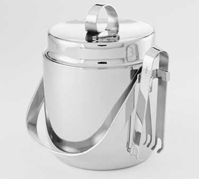 American Metalcraft DWIB40 Round Ice Bucket w/ 40-oz Capacity & Ice Tong, Mirror, Stainless