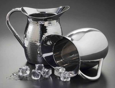 American Metalcraft HMWP64 Double Wall Pitcher w/ 64-oz Capacity, Hammered, Stainless