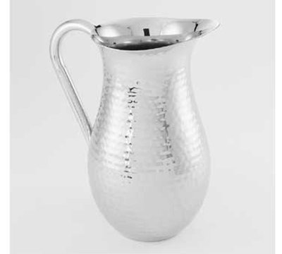 American Metalcraft DWPH64 Water Pitcher w/ 64-oz Capacity & Ice Guard, Hammered, Stainless