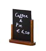 American Metalcraft ELEMSM Table Top Board w/ Removable Blackboard, 4x6-in, Mahogany