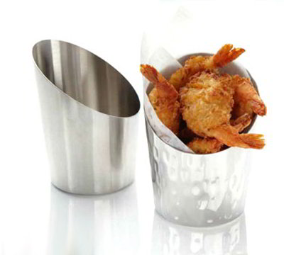 American Metalcraft FFHM45 2.87 Round French Fry Cup, Hammered Finish, Stainless