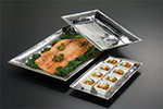 American Metalcraft HMRT814 Rectangular Tray, 14.12x7.37-in, Hammered, Stainless