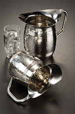 American Metalcraft HMWP97 8-in Bell Water Pitcher w/ 100-oz Capacity, Hammered, Stainless