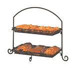 American Metalcraft IS12 2-Tier Rectangular Platter Stand w/ Curled Feet, Large, Wrought Iron/Black