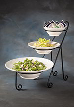 American Metalcraft IS15 3-Tier Large Platter Stand w/ Curled Feet, Holds 1-CER5, 1-CER7 & 1-CER9, Wrought Iron/Black