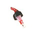 American Metalcraft MPR125C Measure Pourer w/ 1.25-oz Capacity & Black Collar, Clear/Red