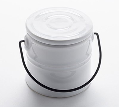 American Metalcraft MCC25 5-1/2-oz Mini Can with Lid - White Ceramic