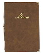 American Metalcraft MCCRLSBI Menu Cover w/ 2-Page Insert & Album Style Corners, Beige/Ivory