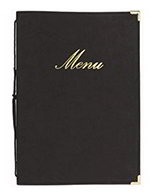 American Metalcraft MCCRLSBL Menu Cover w/ 2-Page Insert & Album Style Corners, Black