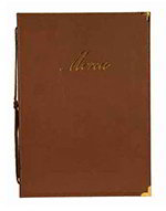 American Metalcraft MCCRLSBR Menu Cover w/ 2-Page Insert & Album Style Corners, Brown