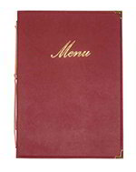 American Metalcraft MCCRLSWR Menu Cover w/ 2-Page Insert & Album Style Corners, Wine Red