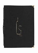 American Metalcraft MCCWLSBL Wine Card w/ 2-Page Insert & Album Style Corners, Black