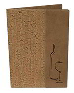 American Metalcraft MCDWLSCORK Wine Card w/ 2-Page Insert & Wine Bottle On Cover, Brown
