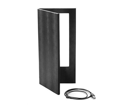 American Metalcraft MCLDBCBL Double-Page Menu Cover - 13-3/4x6-1/2" Black Vinyl
