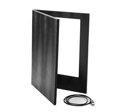American Metalcraft MCLDLSBL Double-Page Menu Cover - 13-3/4x10-7/8" Black Vinyl