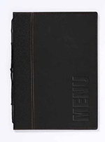 American Metalcraft MCTRLSBL Menu Cover w/ De-Bossed Lettering & 2-Page Insert, Black