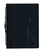 American Metalcraft MCTWLSBL Wine Card w/ Embossed Bottle & Glass On Cover, Black