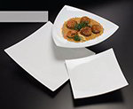 American Metalcraft MEL42 12-in Square Plate, Melamine/White