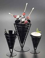American Metalcraft MELFCB534 5-in Fry cone w/ 10-oz Capacity, Melamine/Black