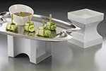 American Metalcraft MELRISW6 Square Display Riser w/ Column, Melamine/White