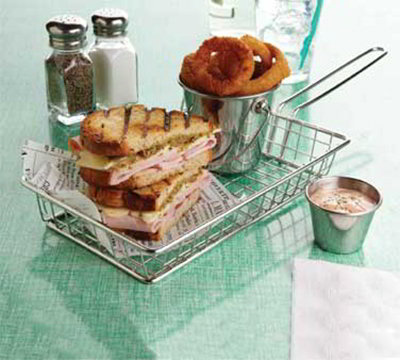 American Metalcraft MRECBSKT Rectangular Grid Basket, Stainless