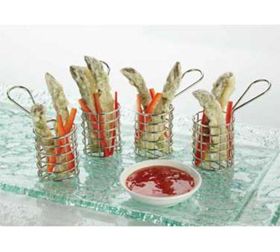 American Metalcraft MRNDBSKT 1.62-in Tiny Fry Basket w/ Handle, Stainless