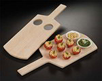 American Metalcraft MSB5 6.5-in Serving Board w/ 2-Holes For Sauce Cup, Maple