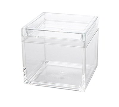 American Metalcraft MSSB4 21-oz Square Storage Box - Clear Acrylic