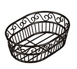 American Metalcraft OSC9 Oval Bread Basket w/ Scroll Design, Wrought Iron/Black