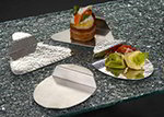 American Metalcraft OTPH3 4.5-in Triangle Sampling Plate, Hammered/Stainless
