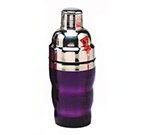 American Metalcraft PAS01 3-Piece Cocktail Shaker w/ 10-oz Capacity, Purple/Stainless
