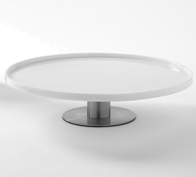 American Metalcraft PCT12 12" Round Tray - Stainless Base/White Porcelain