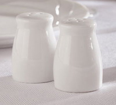 American Metalcraft PISP2 Miniature Bellied Salt & Pepper Shaker w/ .5-oz Capacity, Porcelain, White