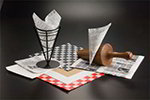 American Metalcraft PPCH1B Checkerboard Fry Paper, 12x12-in, Black