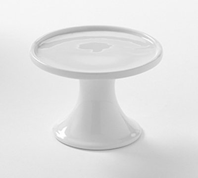 American Metalcraft PSP4 4" Round Serving Stand - White Porcelain