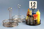 American Metalcraft RBNB16 6-in Condiment Rack w/ Center Handle, Wire/Black