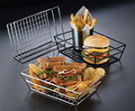 American Metalcraft RMB95B Rectangular Basket w/ Grid Bottom, Black