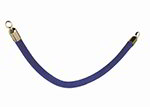 American Metalcraft RSCLRPGOBU 2-in Velour Barrier System Rope w/ Gold End, Blue
