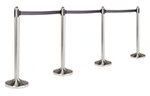 American Metalcraft RSRTGY 15-in Portable Barrier System w/ Retractable Tape, Grey/Stainless