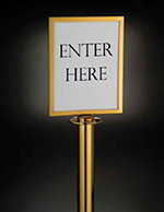 American Metalcraft RSSIGNLSPG Barrier System Sign, 8.5x11-in, Gold