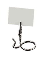 American Metalcraft SAC35 2.75-in Alligator Clip Card Holder w/ S-Design & Swirly Base, Chrome