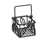 American Metalcraft SBL353 Sugar Packet Basket w/ Leaf Design, Wrought Iron/Black