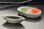 American Metalcraft SDV453 Oval Sauce Cup, Divided, Porcelain
