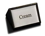 American Metalcraft SIGNCR11 Triangular Cream Sign w/ Silver Label, Wood/Black